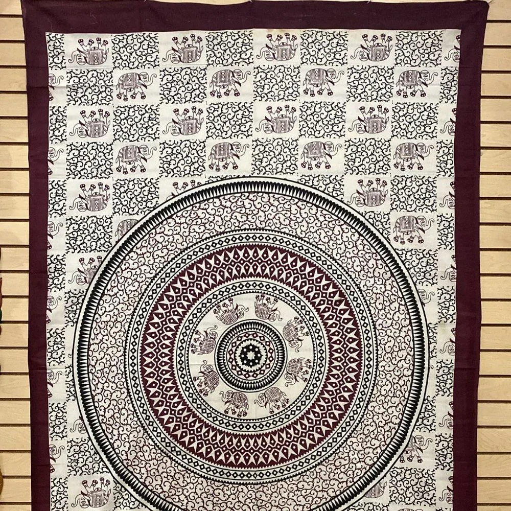 Elephant & Vine Mandala Tapestry